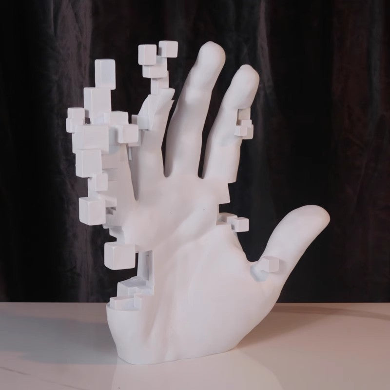 Modern Minimalist White Resin Hand Sculpture Decor