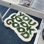 Modern Letter Flocking Polyester Home Carpet, 620x800mm